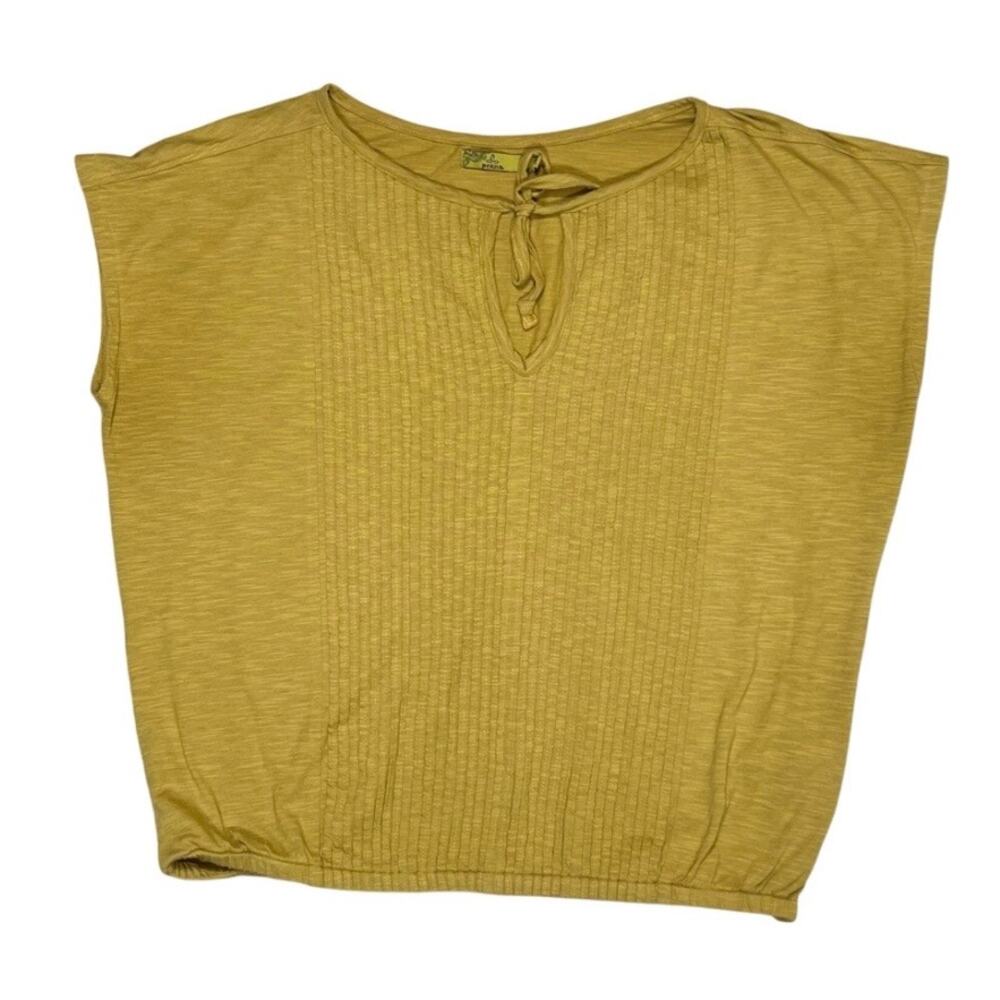 Prana Womens Blouse Yellow Ocupus Popover Shirt Womens Size M